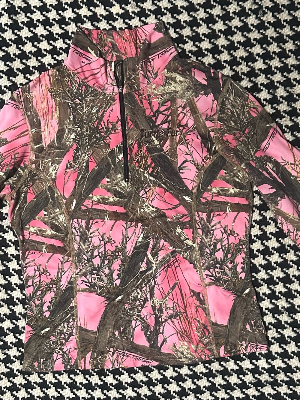 Realtree print Pink Camo Half-Zip Pullover Hoodie
